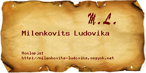 Milenkovits Ludovika névjegykártya